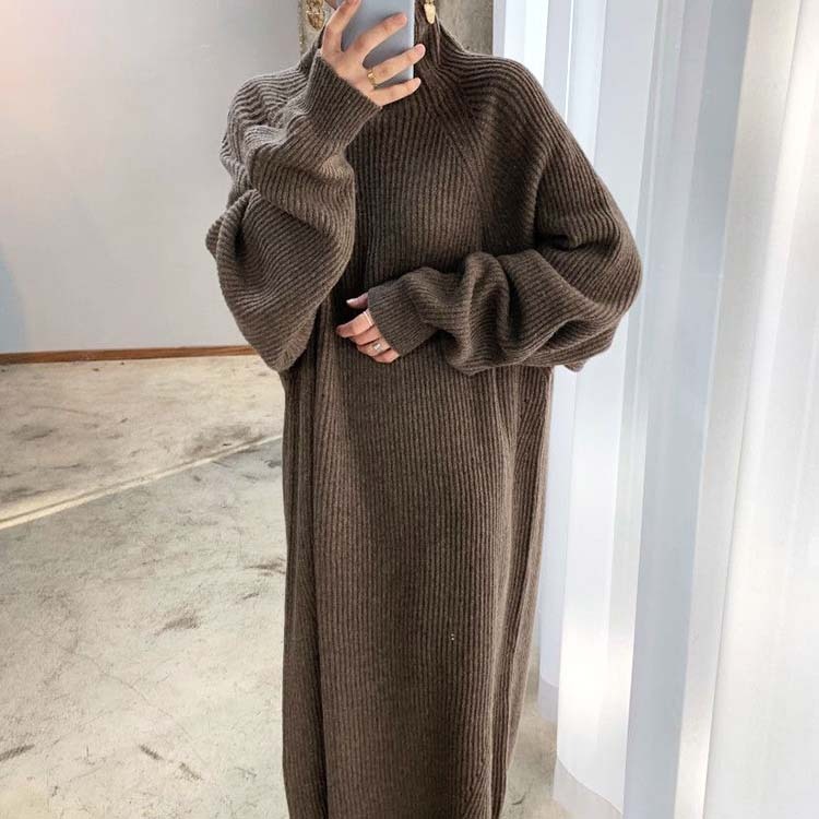 ニットワンピース レディース ロング ニット ワンピース ハイネック ゆったり ビックシルエット オーバーサイズ ボリューム袖 ラグランスリーブ おしゃれ

 ジョイフィール joyfeel