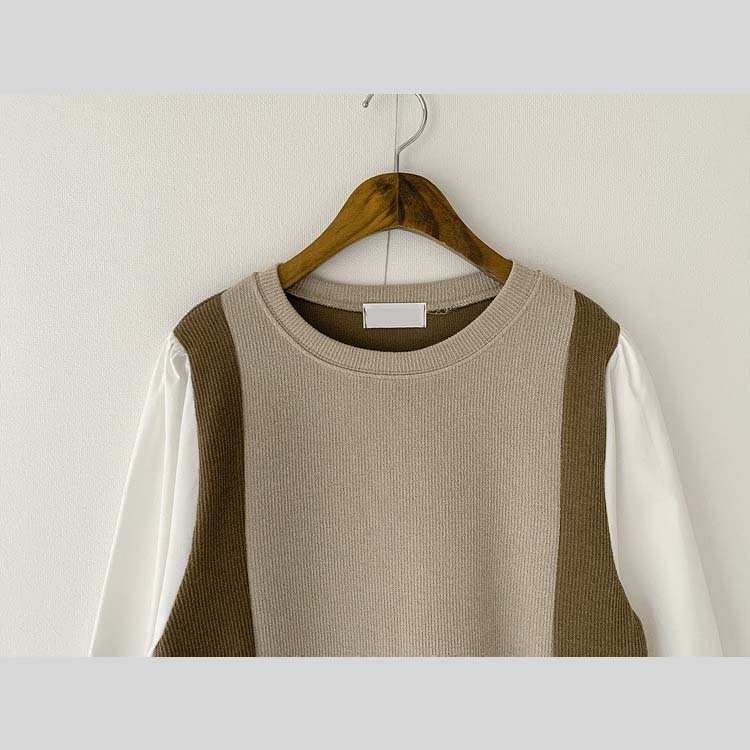 ワンピース レディース ミモレ丈 長袖 ニット おしゃれ バイカラー 切り替え エレガント ニットワンピース

 ジョイフィール joyfeel