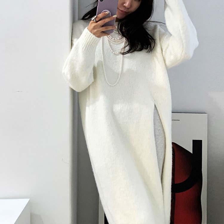 ニットワンピース レディース スリット ワンピース ニット ロング丈 ロングワンピース おしゃれゆったり スリットワンピース

 ジョイフィール joyfeel