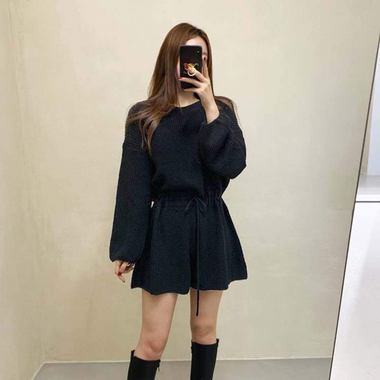 サロペット レディース オールインワン ショート丈 ニット ニットオールインワン ショートパンツ 長袖 おしゃれ かわいい ジョイフィール joyfeel