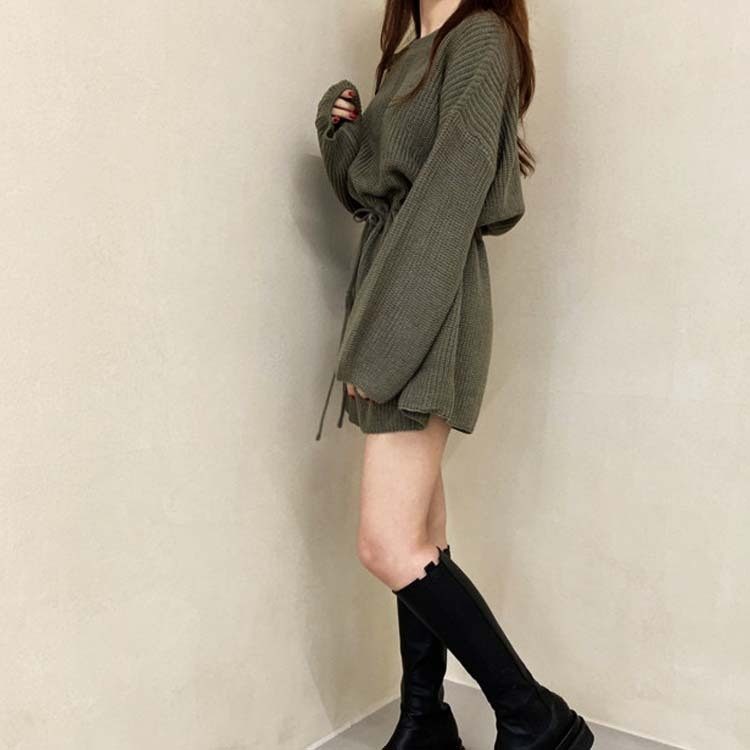 サロペット レディース オールインワン ショート丈 ニット ニットオールインワン ショートパンツ 長袖 おしゃれ かわいい ジョイフィール joyfeel