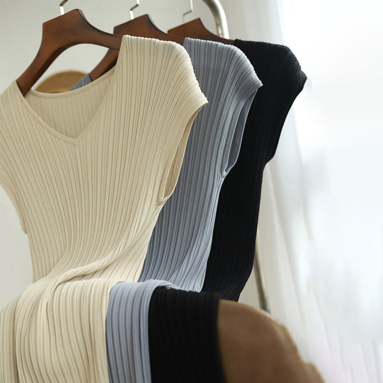 ワンピース レディース タイト リブニット 半袖 エレガント Vネック フレンチスリーブ 膝丈 ミモレ丈 セクシー おしゃれ フィット 韓国 ジョイフィール joyfeel