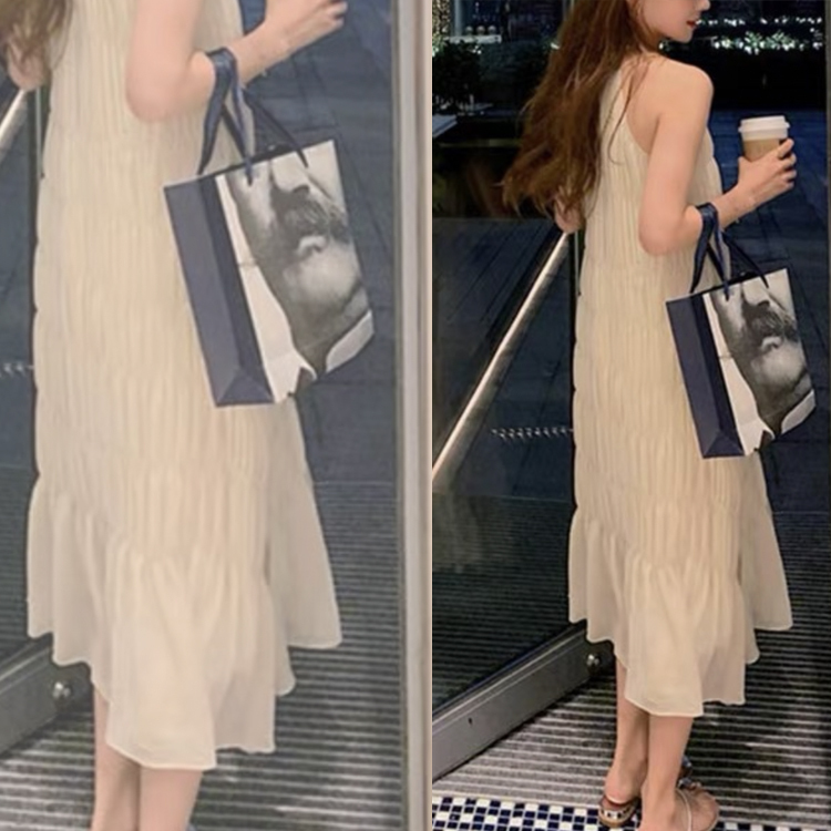 ワンピース レディース ティアード ノースリーブ ふんわり ロングワンピース ロング丈 キャミソール きれいめ シフォン 夏 体系カバー ビーチ バカンス おしゃれ ジョイフィール joyfeel