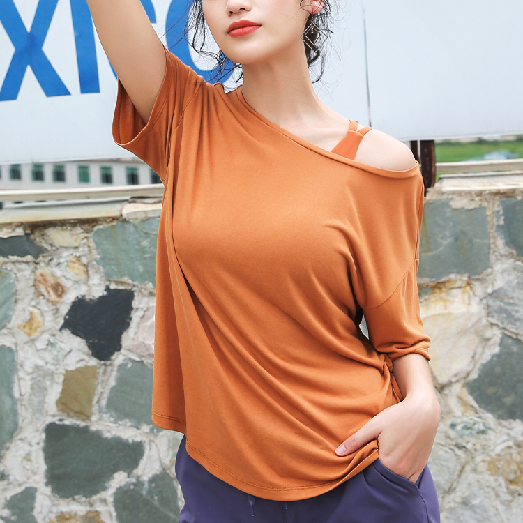 Tシャツ ヨガウェア ゆったり 無地 半袖 ヨガ トップス フィットネスウェア スポーツウェア  レディース ホットヨガ Dazzle ダズル