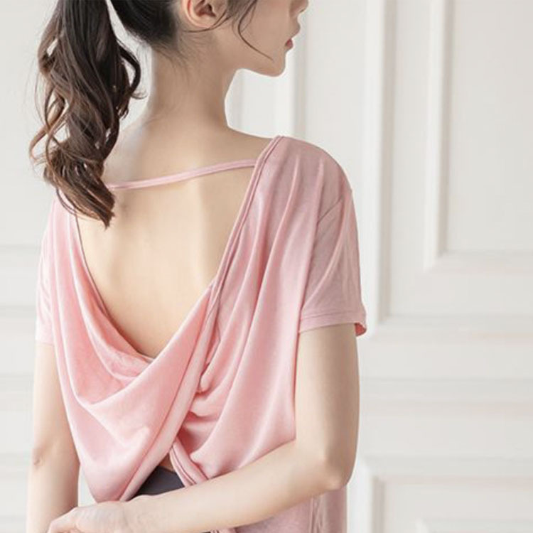 ヨガウェア ホットヨガ Tシャツ レディース トップス 半袖 背中みせ セクシー おしゃれ ヨガ フィットネス ゆったり ヨガTシャツ スポーツウェア ランニング ジョイフィール joyfeel
