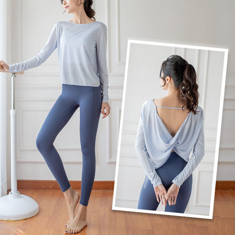 ヨガウェア ホットヨガ Tシャツ レディース トップス 長袖 背中みせ セクシー おしゃれ ヨガ フィットネス ゆったり ヨガTシャツ スポーツウェア ランニング ジョイフィール joyfeel