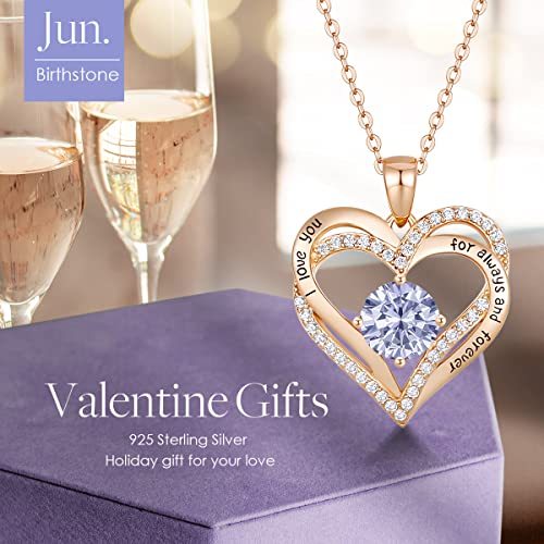 CDE Forever Love ハートペンダントネックレス レディース 925スターリングシルバー 誕生石ジルコニア付き 誕生日 バレンタインデー レディース CDE Forever Love ハートペンダントネックレス 925スターリングシルバー 誕生石ジルコニア付き 誕生日 バレンタインデー キュービックジルコニア