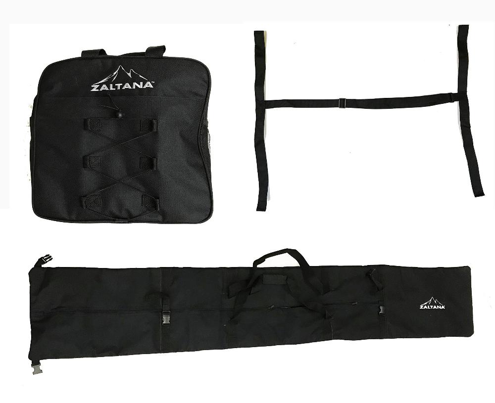 Zaltana Padded SKI Carrier Bag Rack Holds, ski Boots Bag &amp; Ski Strap Combo