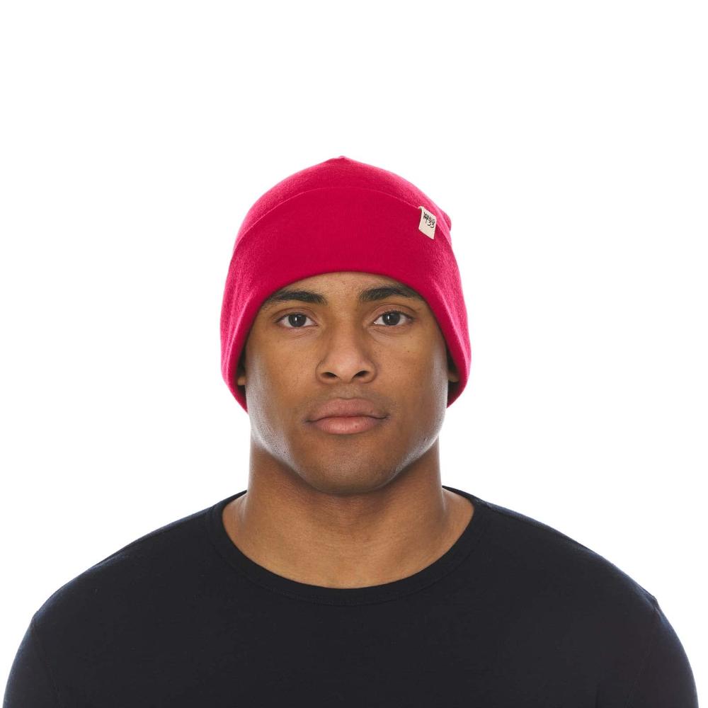 Ridge Cuff Beanie - 100% Merino Wool - Warm Winter Hat - True Red