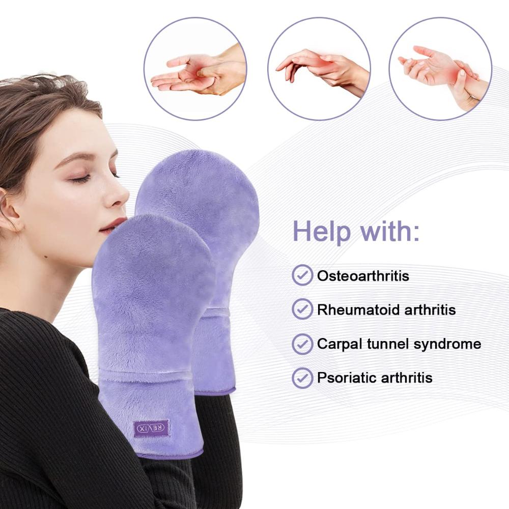 REVIX Microwavable Heating Mittens for Hand and Fingers to Relieve Arthriti