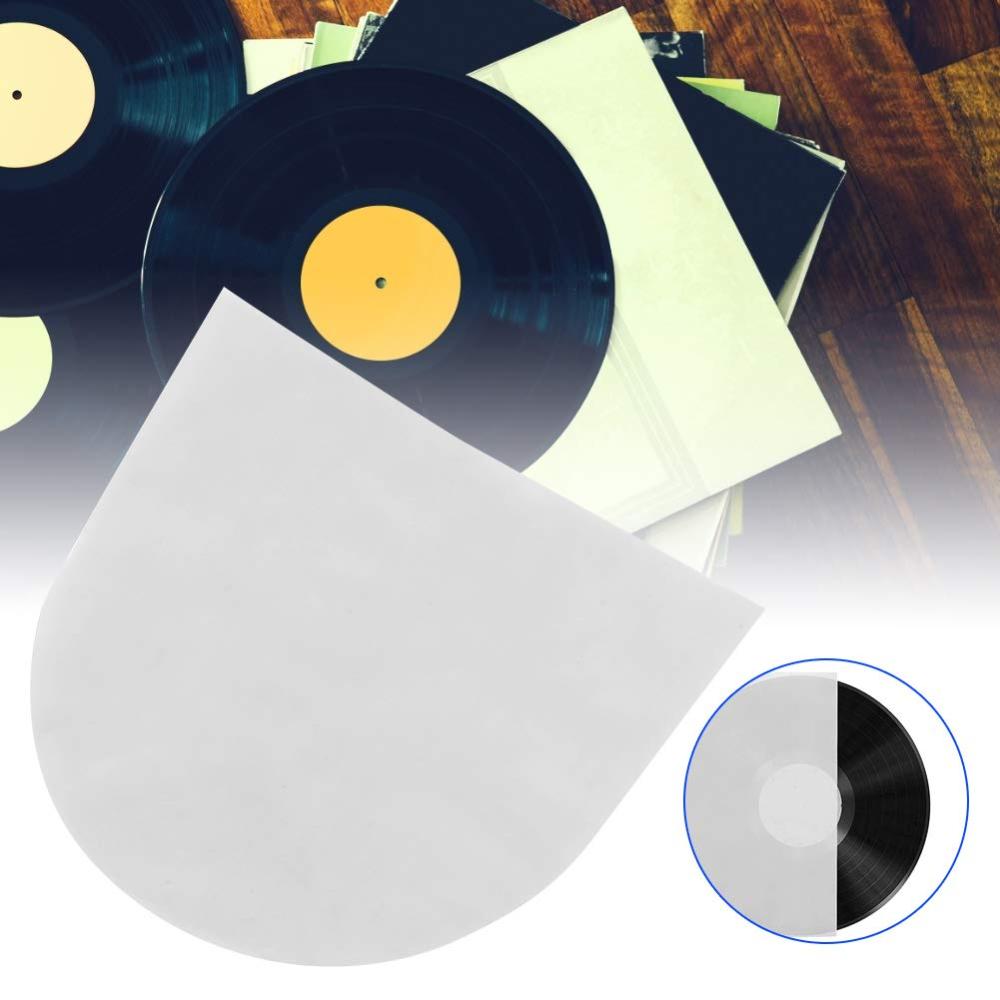 100PCS Vinyl Record Inner Sleeves, 7in Anti-Static LP Clear Vinyl Record In