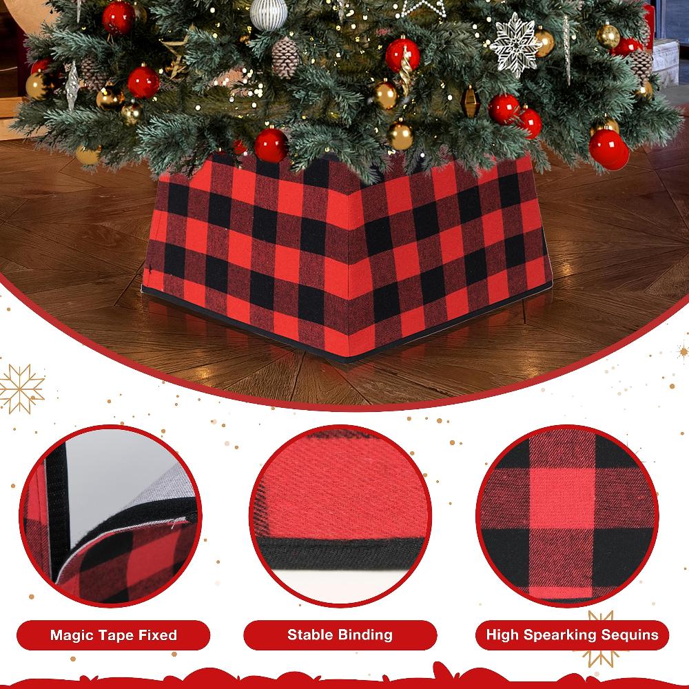 Christmas Tree Collar X-mas Tree Ring Skirt Decoration with Gift Box for Ho
