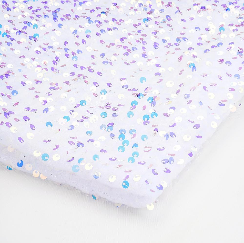Iridescent Sequin Fabric 1 Yard White Velvet Fabric by The Yard Shimmer Seq