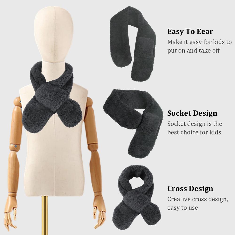 JANGANNSA Fleece Boys Girls Scarf Warm Winter Autumn Kids Collar Scarf Neck