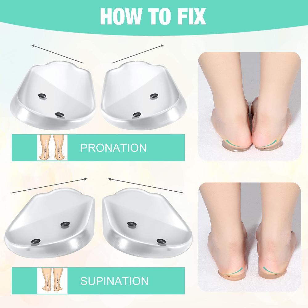 4 Pairs Medial Lateral Supination Wedge Insoles with Magnets Correcting Pro