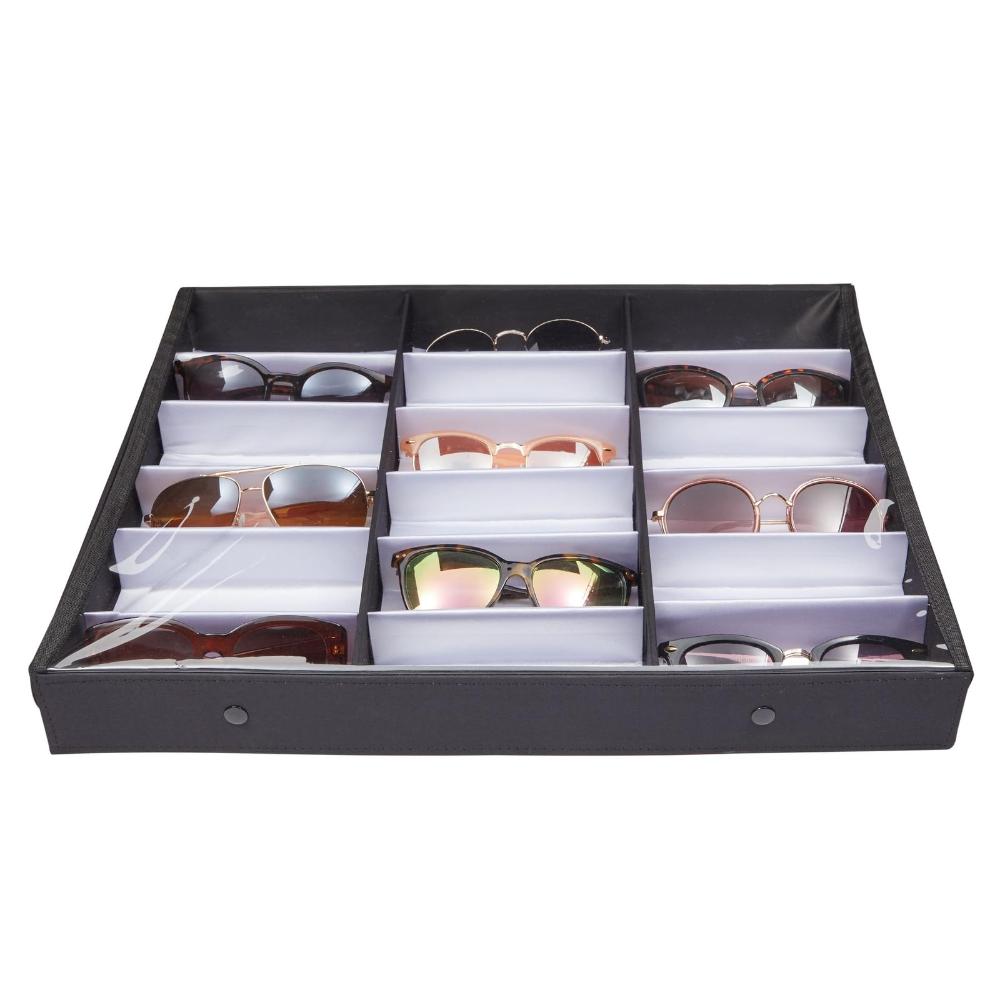 Juvale 18 slot sunglasses auger nai The - man and woman use glasses storage case clear cover attaching plural glasses for (18.5 x 14.25 -inch ),b