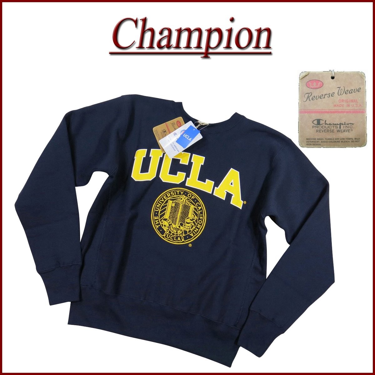 豪華 Champion チャンピオン Ucla コラボ Usa産 赤単タグ カレッジプリント リバースウイーブ スウェット シャツ C5 Q002 レビューで送料無料 Alburhan In