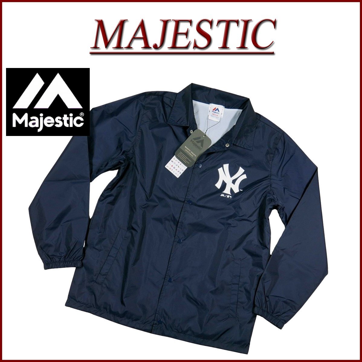 完売 Majestic マジェスティック 当店モデル ニューヨーク ヤンキース ロゴプリント コーチジャケット Mm23 Ny Of11 魅力的な Www Muslimaidusa Org