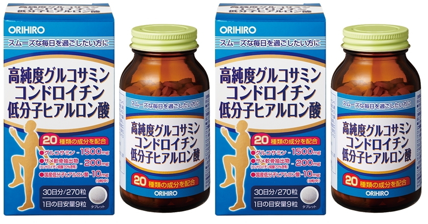 オリヒロ 高純度グルコサミンコンドロイチン低分子ヒアルロン酸 270粒 × 2個の商品画像