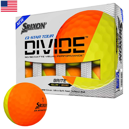 DUNLOP スリクソン Q-STAR TOUR DIVIDE （オレンジ/イエロー） 2020年 USモデル 1ダース SRIXON Q-STAR ゴルフボールの商品画像