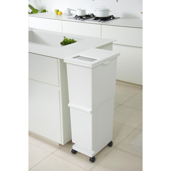  waste basket new shining compound yu need minute another slim 2 step 55S white dumpster with casters vertical 55L 32L+23L crevice stylish UNEED trash can free shipping 