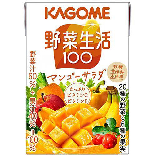 KAGOME 野菜生活100 マンゴーサラダ 100ml×36本 紙パック 野菜生活100 野菜ジュースの商品画像