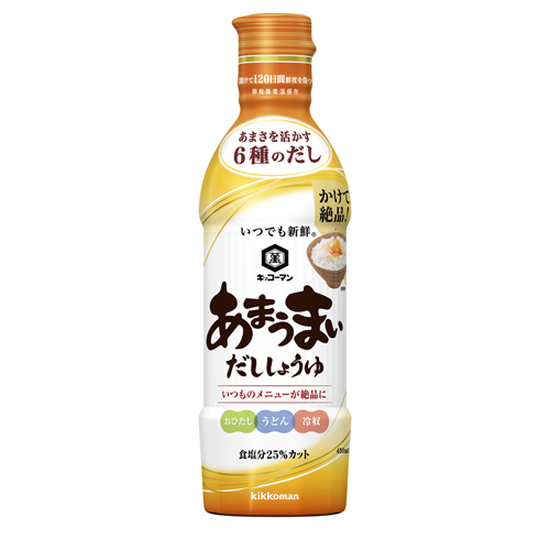 kikkoman キッコーマン いつでも新鮮 あまうまいだししょうゆ 密封ecoボトル 450ml×12本 だし醤油の商品画像