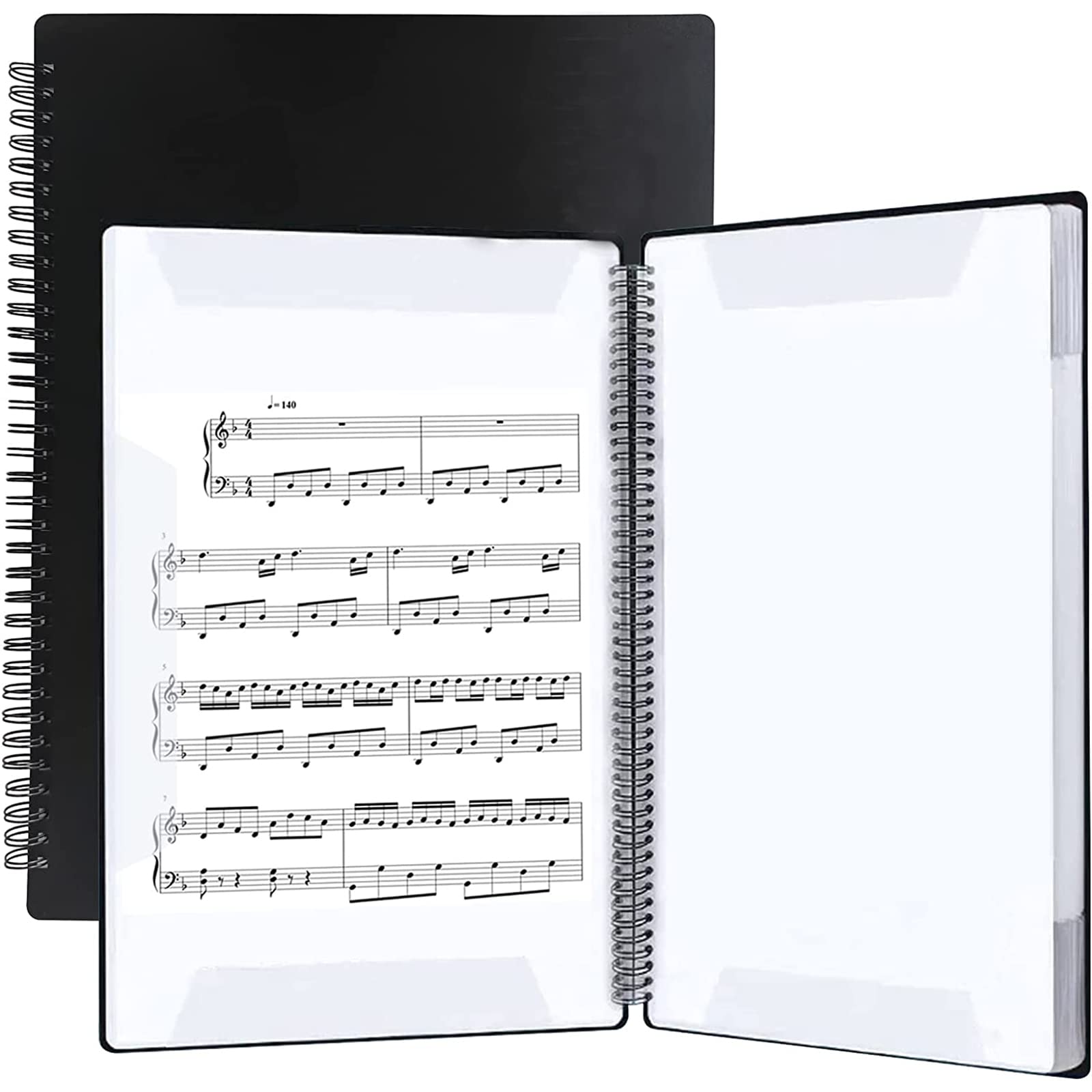  musical score file A4 size band file musical score inserting musical score holder plain black 2 surface 40 page direct paper . included .. design see opening wind instrumental music piano clear fa