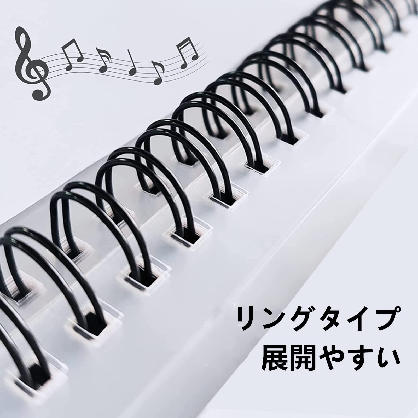  musical score file A4 size band file musical score inserting musical score holder plain black 2 surface 40 page direct paper . included .. design see opening wind instrumental music piano clear fa