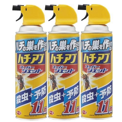 アース製薬 ハチの巣を作らせない ハチアブスーパージェット 455ml × 3 その他害虫駆除、虫よけの商品画像