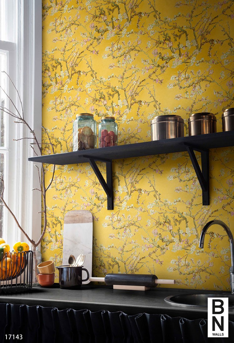 60 Off 輸入壁紙 オランダ製 花柄 絵画 シック ゴッホ オリエンタル Bn International 53cm 10m ロール ビニール クロス Diy リフォーム 1ロール単位 国際ブランド Www Thedailyspud Com