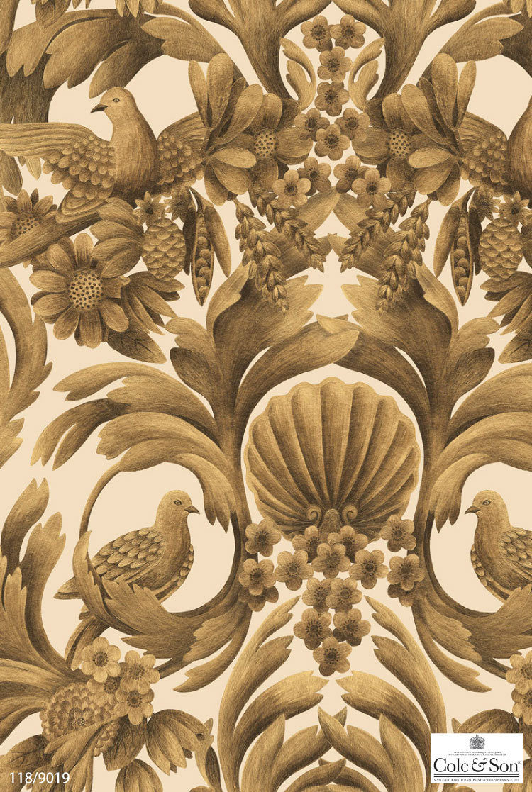 TECIDO 輸入壁紙 クロス テシード イギリス製 彫刻 鳥 植物 光沢