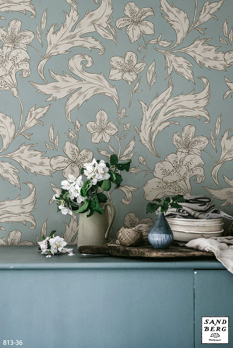 輸入壁紙 スウェーデン製 北欧 花柄 植物 ヨーロピアン Sandberg 53cm 10m ロール 813 19 クロス Diy リフォーム 1ロール単位 Tesb813 19 カベコレ Yahoo 店 通販 Yahoo ショッピング