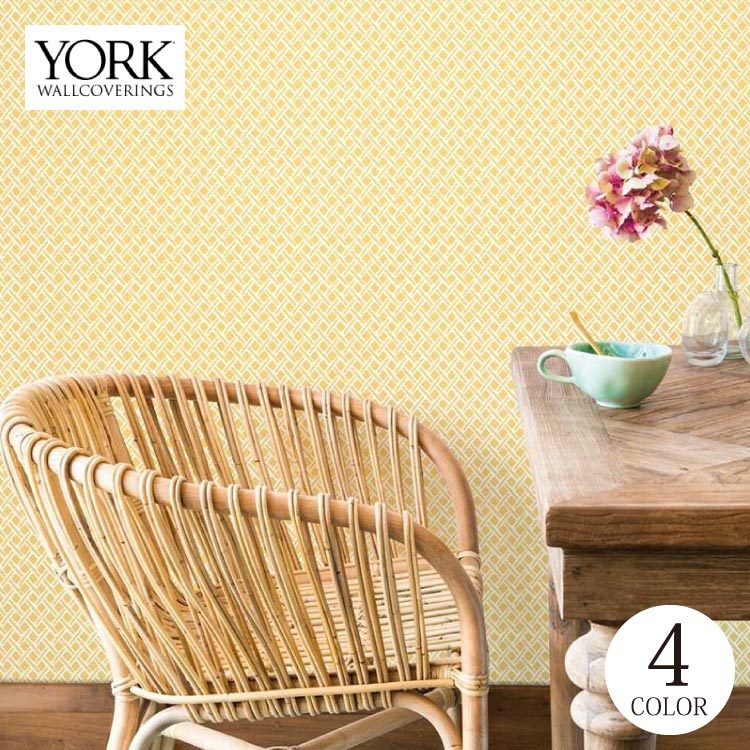 輸入壁紙 アメリカ製 格子 ポップ パターン かわいい York 68 6cm 8 2m ロール Sp1529 布 クロス Diy リフォーム 1ロール単位 Teyksp1529 カベコレ Yahoo 店 通販 Yahoo ショッピング
