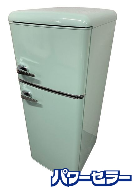 アイリスプラザ 114Lレトロ冷凍冷蔵庫 PRR-122D-LGライトグリーン色 冷蔵庫 114L レトロ PRR-122D-B