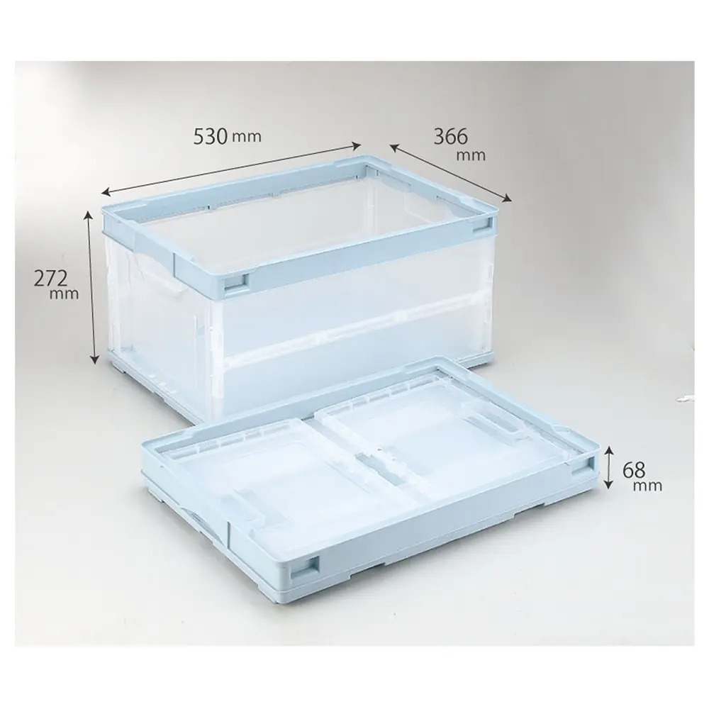  Orrico n folding container 40L 5 piece set W530 D366 H272 container storage box 4 surface half transparent light blue beige payment on delivery un- possible juridical person addressed to limitation RS-CBS41NRL