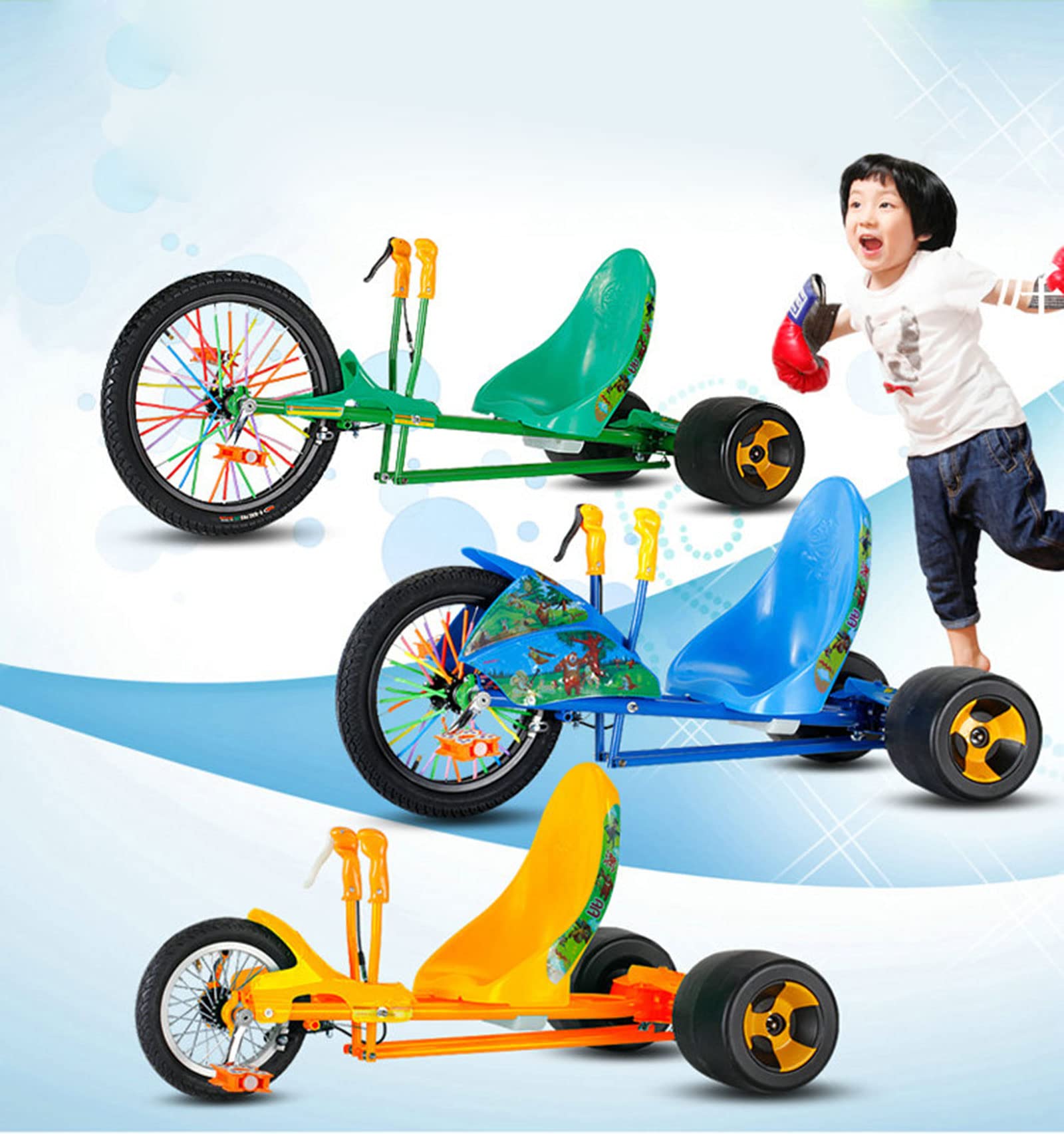  bicycle toy three wheel passenger use drift go- Cart 3?18 -years old for children Kids playground equipment toy birthday Christmas pedal type Cart pair .. pedal type pedal Cart 