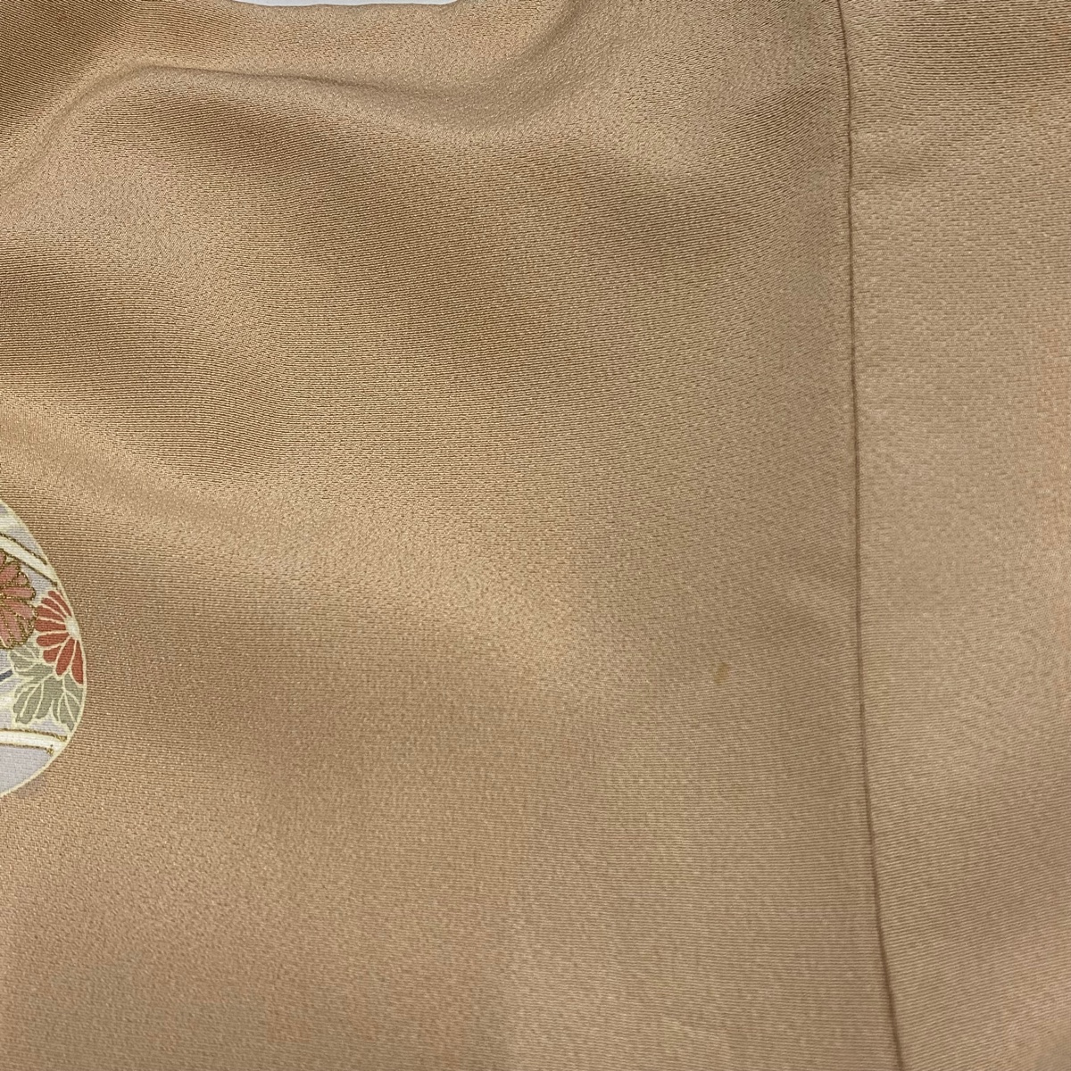  tsukesage length 156.5cm sleeve length 63cm S. circle writing . flower gold paint beige silk super goods used 