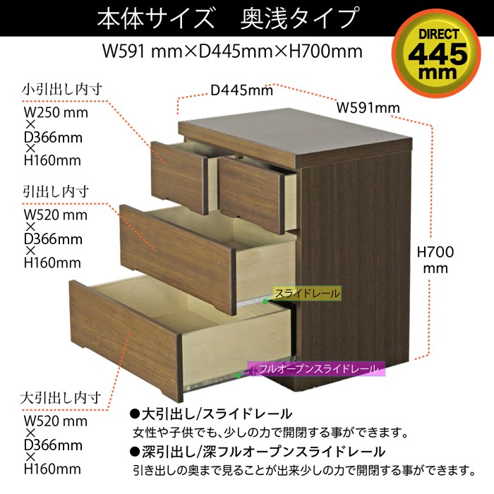  chest chest thin type 60-3LC...mizkiaaa00810-0107 inside . type 60 width 3 step with casters . stylish final product storage clothes storage comfortable furniture 27