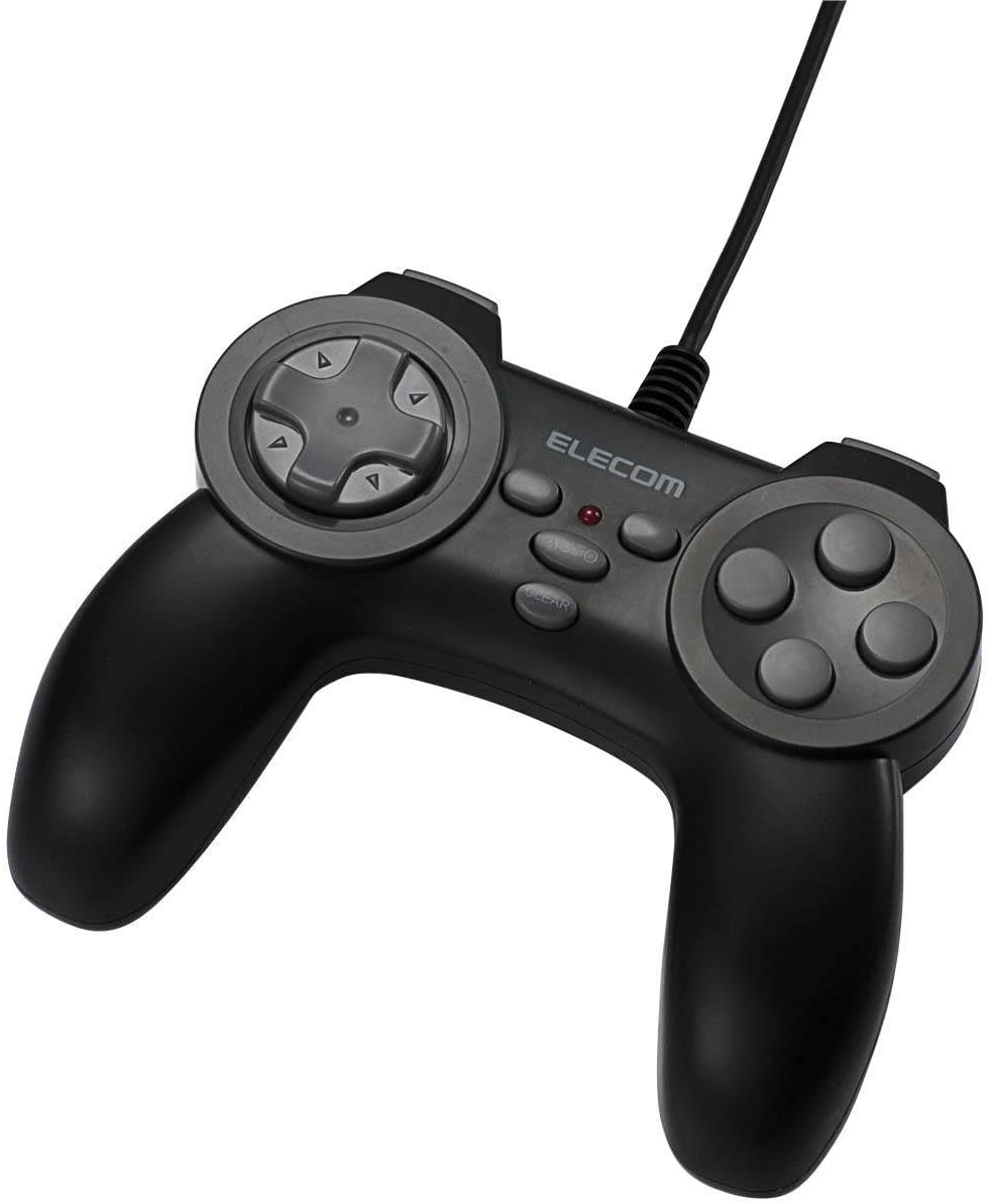 [ free shipping ][ used ]PC Elecom game pad USB connection ream . with function 10 button JC-U2410TBK