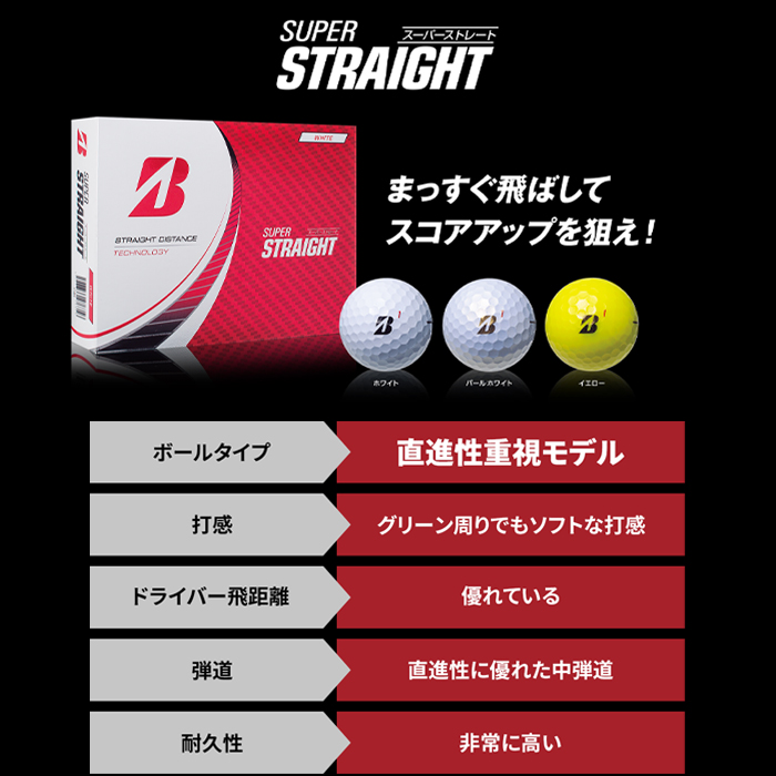 [ springs sale in session ][3 dozen pack ]2023 model Bridgestone super strut golf ball SUPER STRAIGHT