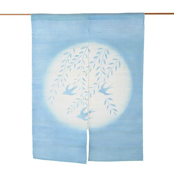 暖簾 麻 つばめ 暖簾 のれん 麻 万葉舎 染め分けのれん 蓮 (S-240) サイズ：88cm