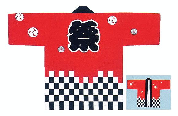 SHISHAMO ししゃも　法被 ハッピ　赤 祭り 半纏 法被 子供用 はっぴ 3点セット 祭半纏 袢天 半天 祭り