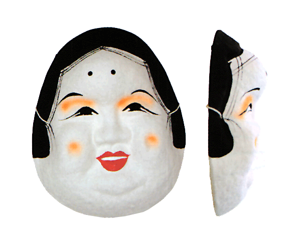 おかめ くわえ面 咥え面 お面 お亀 おかめ 面 お稽古 能面 小道具 祭り 踊り