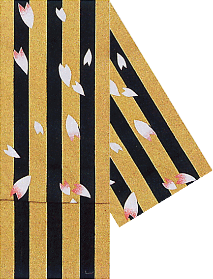 半幅帯 半巾帯 4寸帯 踊り 帯 半幅 浴衣 顔料染 黒地 棒縞 桜花弁 Nmd 4136 カメヤダイレクト 通販 Yahoo ショッピング