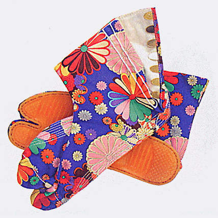 足袋 祭り たび 祭足袋 地下足袋 祭り足袋 カラフル 青 菊 5枚鞐 7枚鞐