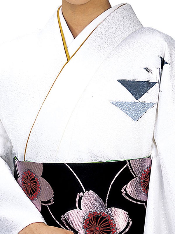 訪問着 着物 反物 女性 男性 踊り 絵羽 白 シルバー 鱗紋 洗える着物