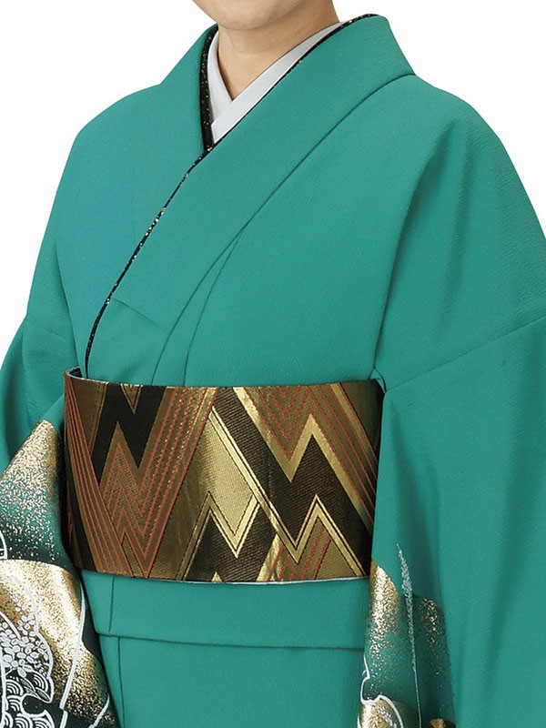 訪問着 着物 反物 女性 男性 踊り 絵羽 エメラルドグリーン 雪芝