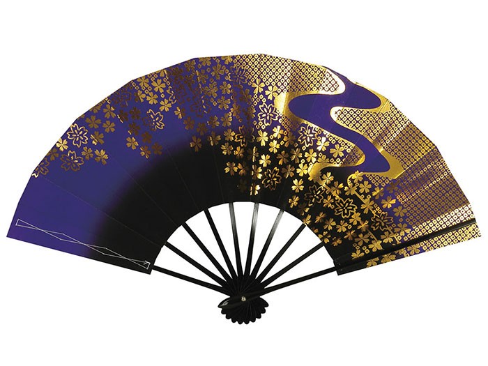 舞扇子 舞踊 扇子 化粧箱入り 舞扇 踊り 祭り 日本舞踊 日舞 黒骨 紺青