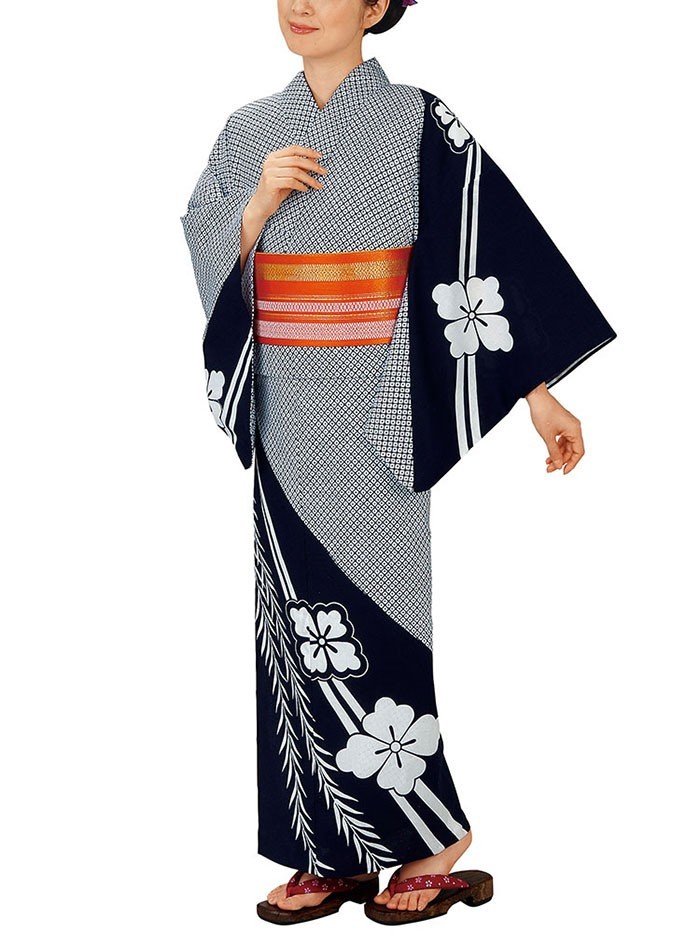 浴衣 ゆかた レディース 女物 盆踊り 祭り ユカタ 踊り 絵羽浴衣 花菱